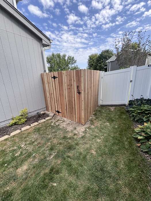Natural wood cedar fence