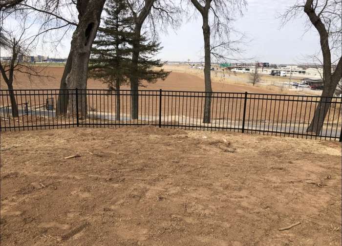 Iron fence installation
